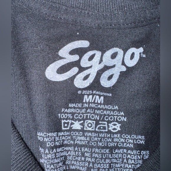 Kellogg's Black Eggo Breakfast Waffles Too Good To Leggo T-Shirt Size Medium - Picture 4 of 4